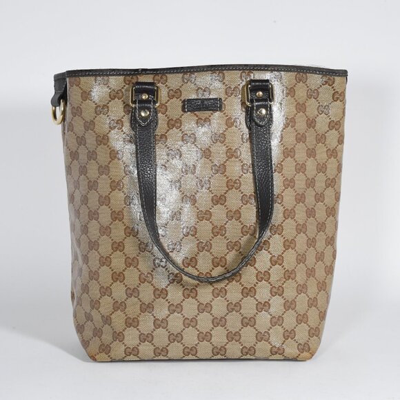 Gucci GG Crystal Coated Canvas Tote Bag - Beige/Brown - Classic Tote Authentic - Picture 2 of 15